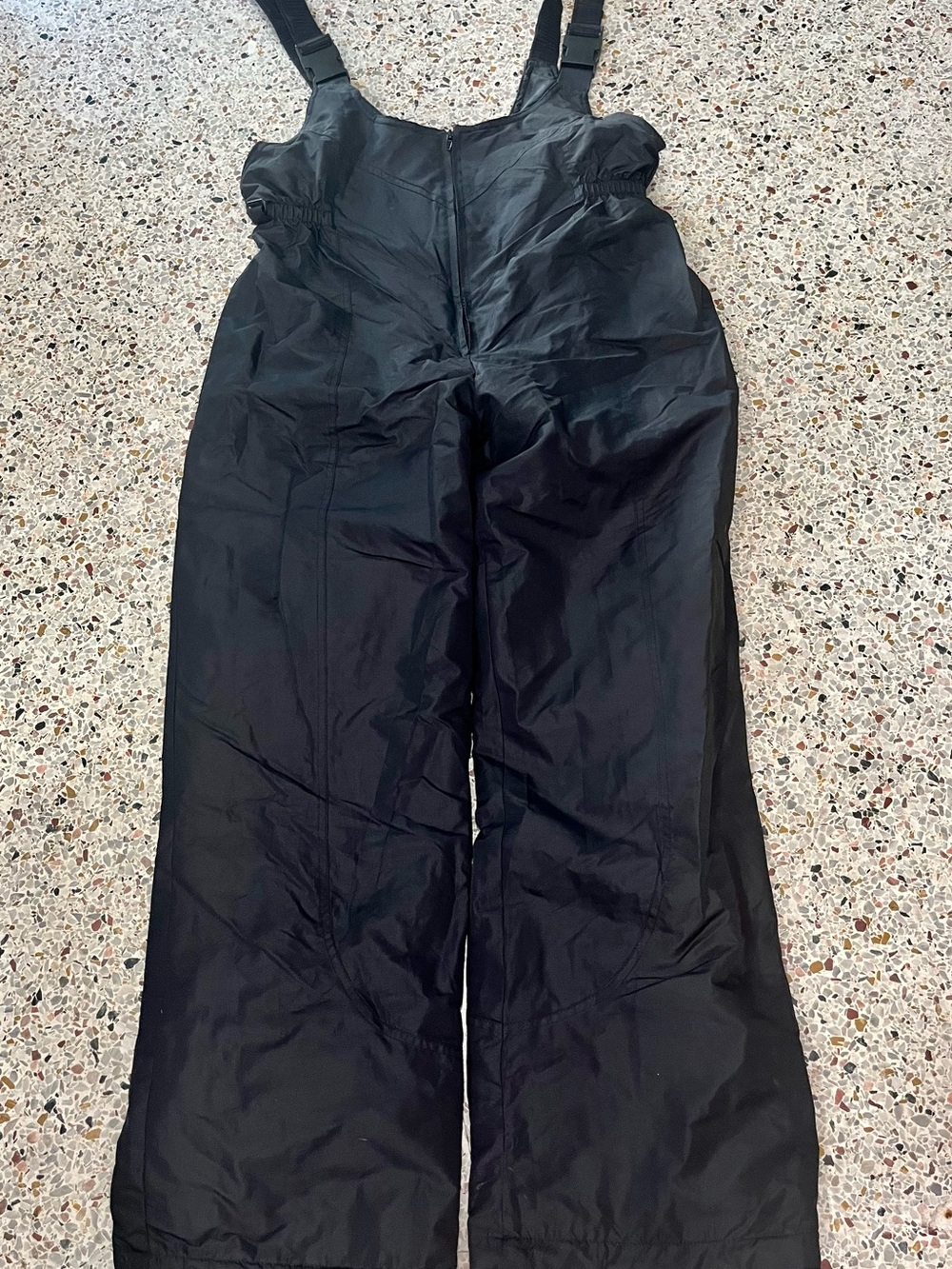 Black Women's Wide-Leg Snow Bib Pants with Adjustable Straps
